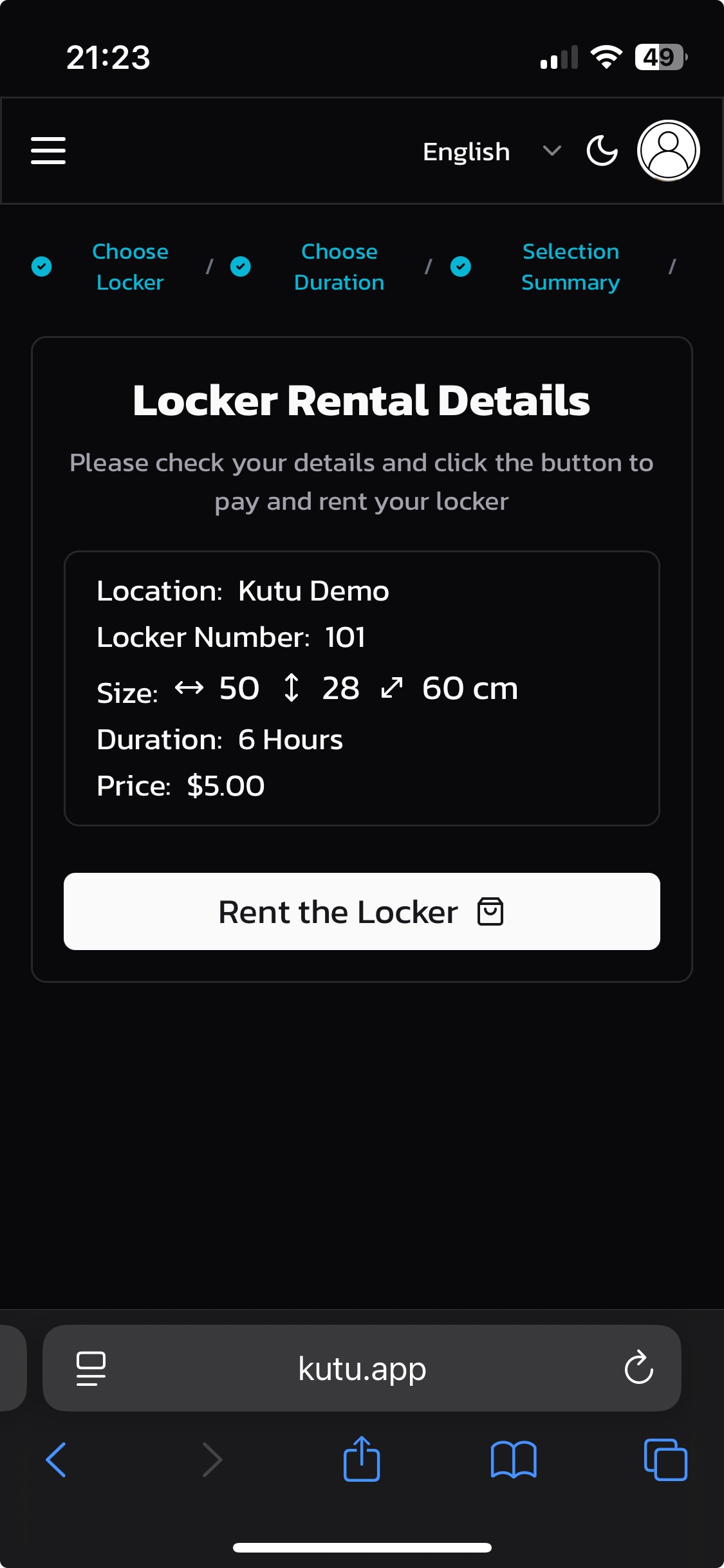 Kutu Locker Rental App